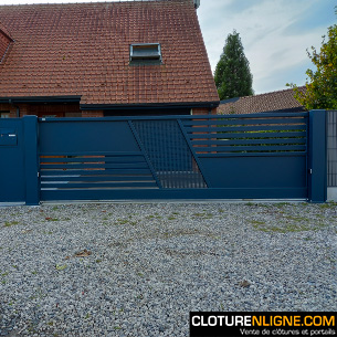 PORTAIL COULISSANT ALUMINIUM PERSONNALISE